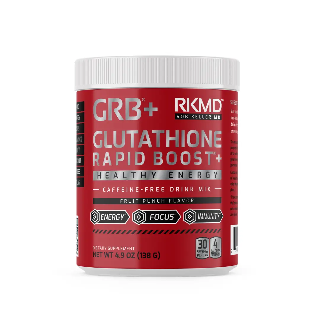 Glutathione Rapid Boost+ Caffeine-free healthy energy drink mix, 30 servings of GRB+