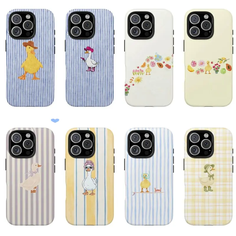 Cute Duck Case  Cottagecore Aesthetic Phone Cover with Flowers, Fruits & Summer Market Design |     Cover for iPhone 17 Pro Max Phone Case 17 Air  16 15 Plus 14 13 12 11 Plus Phone Cases,Samsung Galaxy S25 ULTRA Phone Case S21 S22 S