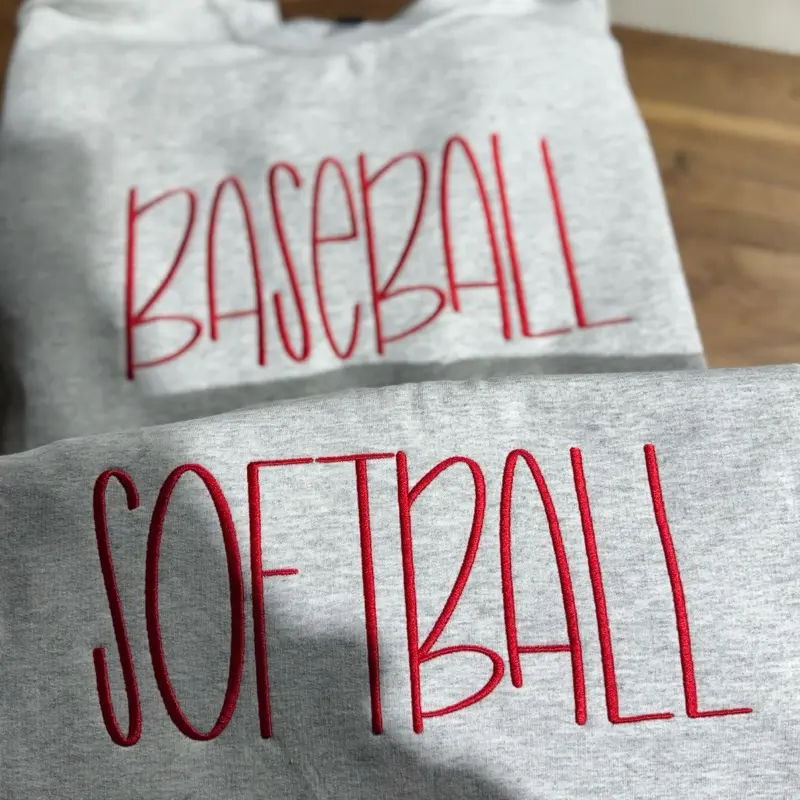 Embroidered softball baseball sweatshirt Embroidered softball baseball sweatshirt