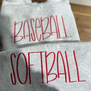 Embroidered softball baseball sweatshirt