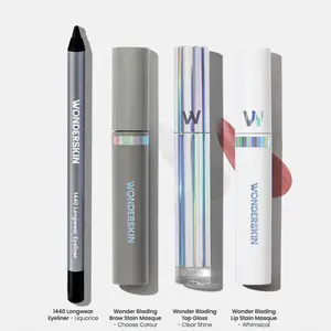 Wonderskin Essentials Set - Longwear Beauty Must-Haves - Lip Stain, Eyeliner, Brow Stain & Clear Gloss Kit Wonderskin Essentials Set - Longwear Beauty Must-Haves - Lip Stain, Eyeliner, Brow Stain & Clear Gloss Kit