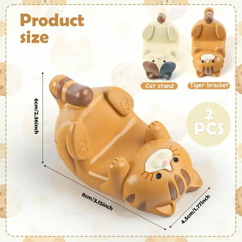 Cute Healing Cat Statue - Multifunctional Cell Phone Stand, Eyeglass Holder, Office Desk Decor Gift for Loved Ones, 1pc Home Decor Accessories, Room Accessories