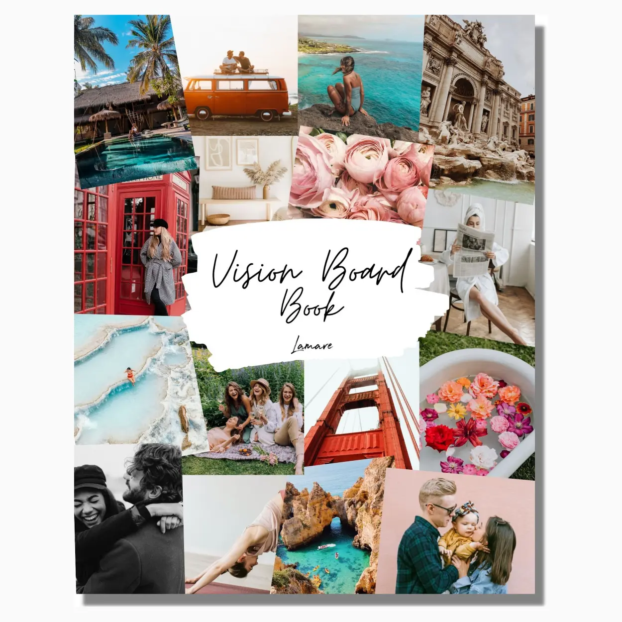 Lamare Vision Board Book & Craft Kit – Dream Board & Mood Board Supplies for Women Empowering Goal Setting 2025 Edition 800+ Clip Art 11.2in x 8.9in Personal Growth, Creative, Motivation