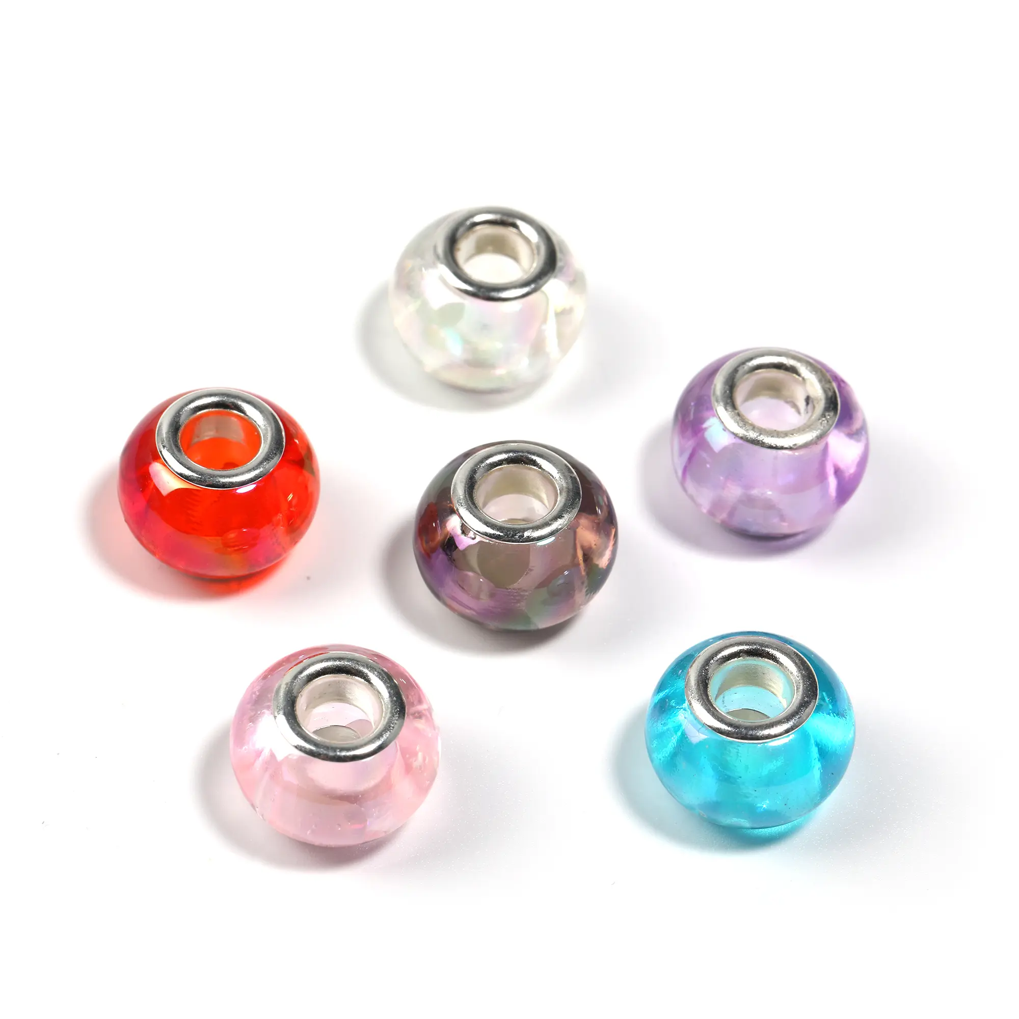[B128] Handmade DIY Dot Drill Clay 12mm Spacer Wheel Drill Beads for Mobile Phone Chain Accessories