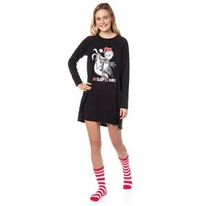 The Nightmare Before Christmas Women's Jack Skellington No Sleep Til Xmas Sleep Shirt With Socks