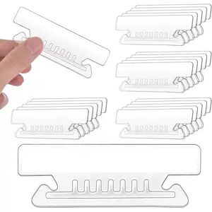 100Pcs 3 1/2 Inch Insertable Clear Plastic Hanging File Folder Tabs with Inserts for Back to School Office Room Organizer