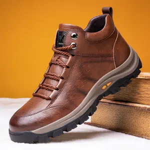 Men's Mid-top Outdoor Casual Shoes Hiking Style Daily Comfortable Boots Suitable For Expedition Chelsea Two-layer Sole Boots
