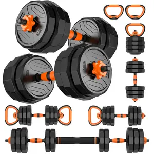 Bearbro 44lb/66lb/88lb 4-in-1 Adjustable Dumbbells Set Free Weight Set with Connector Used as Barbell, Kettlebells, Push up Stand, Fitness Exercises for Home Gym Suitable Men/Women,dealsforyoudays