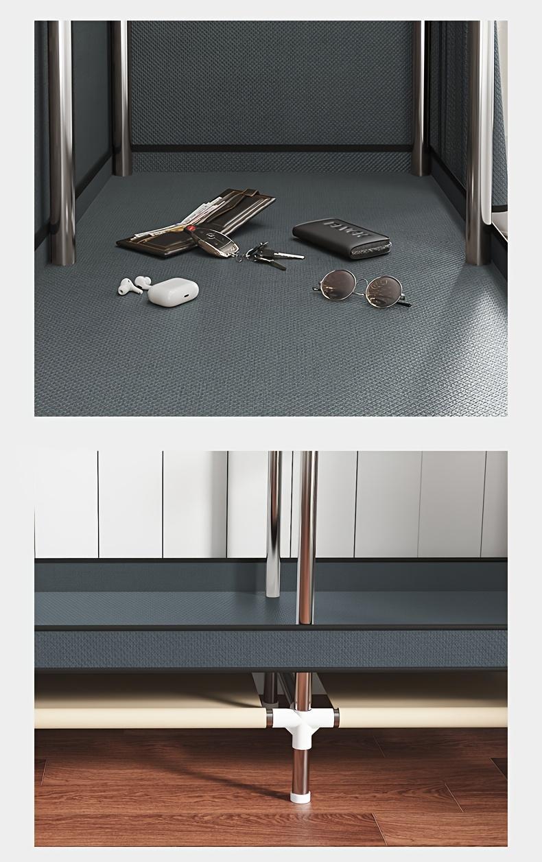 Large 78.74in Portable Closet, Dark Gray Peached Fabric Wardrobe with Curtain Doors & 16mm Steel Pipe, Sturdy Multi-Compartment Clothing Organizer for Bedroom & Dorm