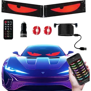 2 count Sync Devil Led Eyes for  Windshield, 15"X 4" Ojos Led para Carro Lights for , Programmable Full Color Animated Matrix Panel, Electra Eyes,  App & Remote Control