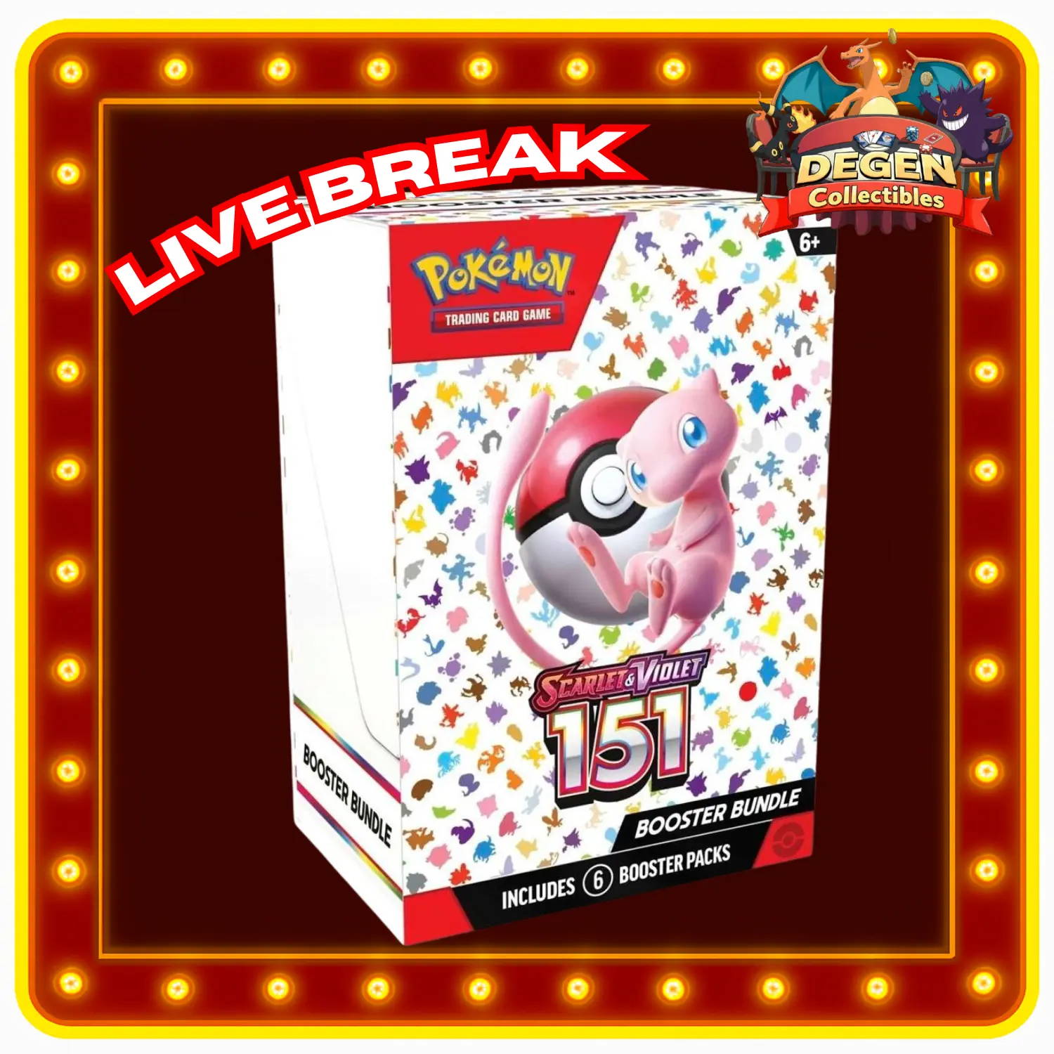 Pokemon TCG [ENG] Scarlet & Violet 151 - 1 Booster Bundle (6 Packs) LIVE RIP ONLY