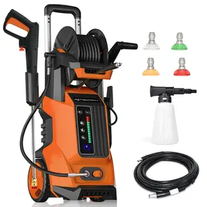 Electric Pressure Washer, 4500 PSI 2.2 GPM Pressure Washer with 4 Interchangeable Nozzles and with Smart Control and 15 Levels of Adjustment Effortlessly Car Water Washer for car wash, home, driveway, garden, yard, RV, boat, motorcycle Cleaning