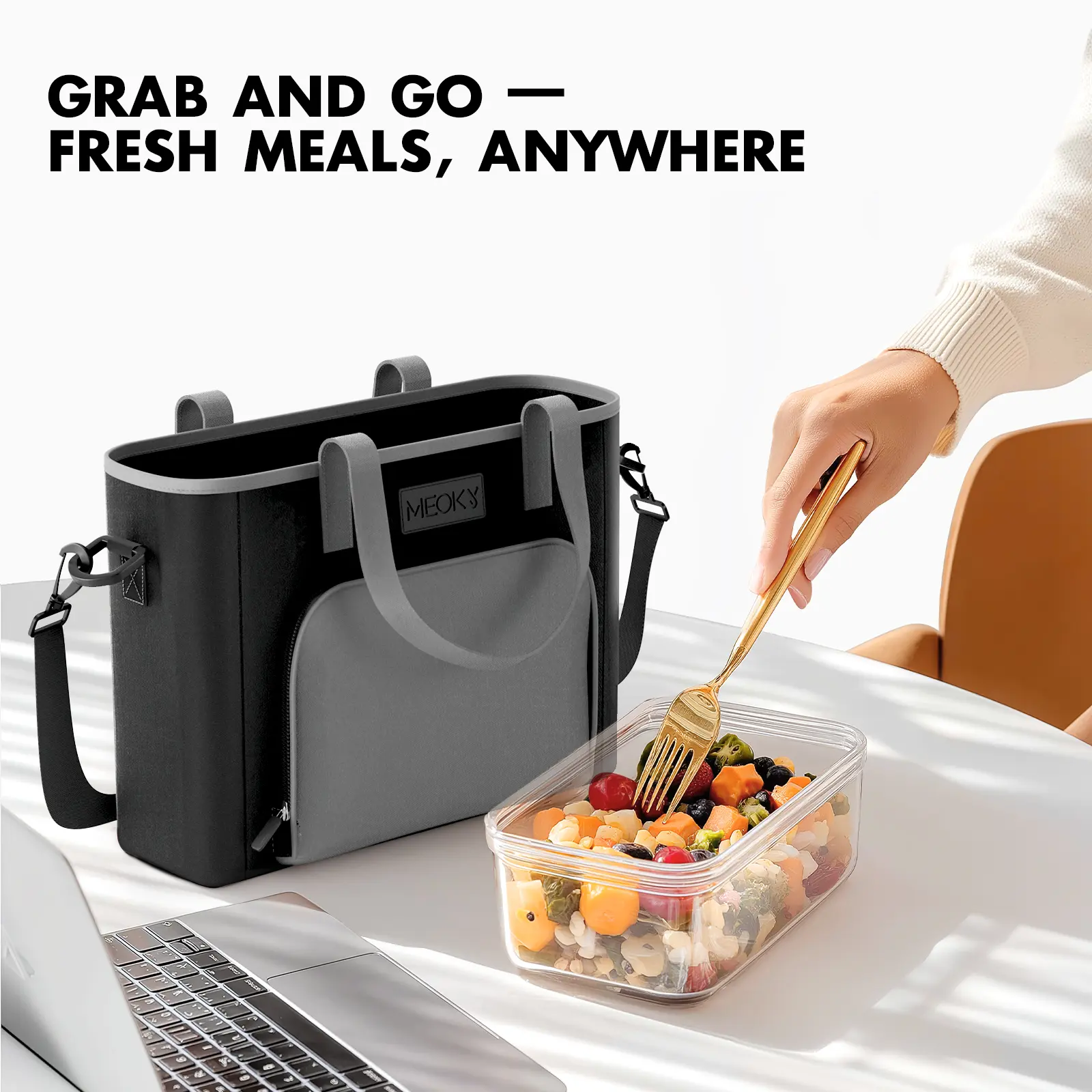 MEOKY Insulated Lunch Bag for Adults, Large Double-Layer Durable Lunchbox Cooler Tote with Detachable Strap, Leak-Proof for Work & School, Durable Lunch Bag, Insulated Lunchbox Cooler, Cooler Pouch Lunch Bags  #backtoschool#backtoschoolseason