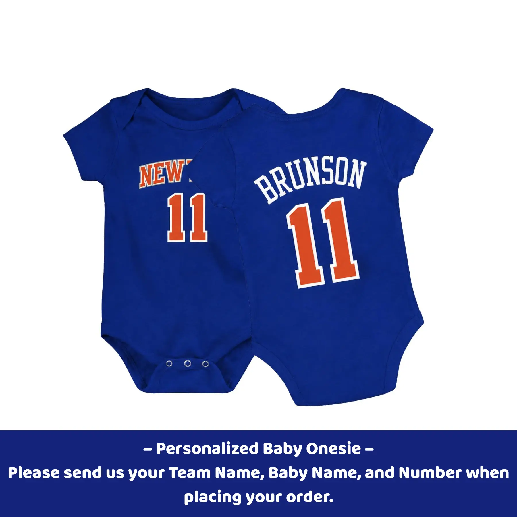 PB - NewY Onesie BR.S For Baby - Personalized Onesie – Custom Name & Number Bodysuit - Sports Fan Baby Outfit - Newborn Bodysuit