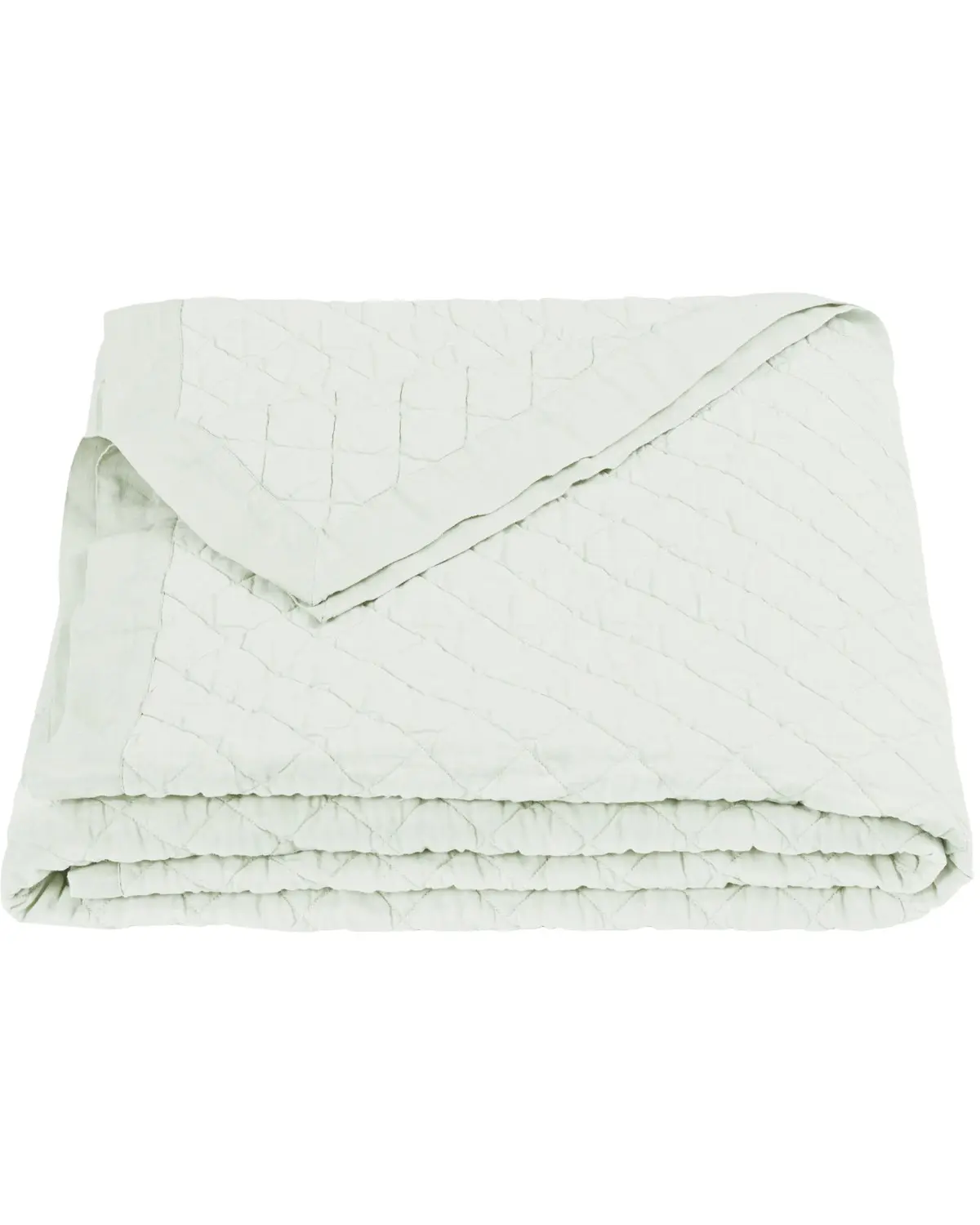 Hiend Accents Unisex Diamond Pattern Seafoam Linen Full/Queen Quilt - Fb6100-Fq-Se