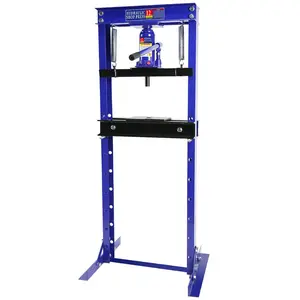 12 Ton Blue Hydraulic Shop Press, Heavy-Duty H-Frame Garage Floor Press with Adjustable Worktable & Stamping Plates, Industrial-Grade Bearing Press for Metal Bending, Straightening, U-Joint & Bushing Insta