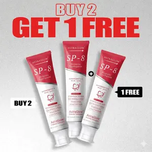 AstraGlow SP-8 Probiotic Fresh Breath Toothpaste Set - 100g x 3 | Long-Lasting Freshness | Oral Care Oral Care Tool