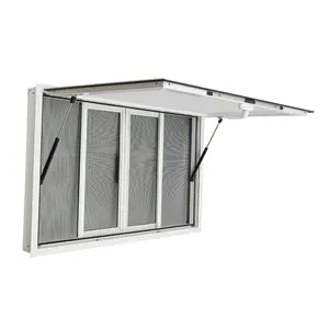 White Aluminum Alloy Concession Window Pneumatic 4 Screen Food Truck Service Window Wall Mount for Mobile Kitchen BBQ Trailer Catering
