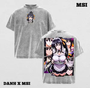 Akeno Himejima | High School DxD Washed Tee Streetwear Tee Hoodie “Thunder Priestess — A Smile That Hides Divine Fury” — For Anime Fans, For Drops That Radiate Bold Energy