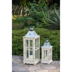 Wooden Candle Lantern Decorative, Hurricane Lantern Holder Decor for Indoor Outdoor, Home Garden Wedding