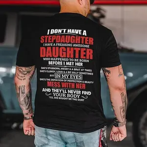 Women's Casual Cotton "I Have A Great Daughter" Graphic Top - Short-Sleeve, Round Neck, Smooth Soft Fabric, Seamless Design, T-Shirt, Sweatshirt, Hoodie, Shortsleeve