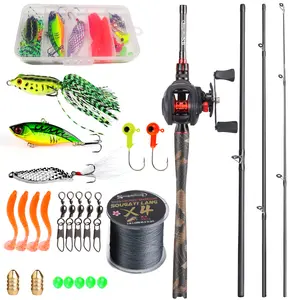 Sougayilang Snake-Design Handle Carbon Travel Fishing Rod and Reel Combo - 6/6.9FT Casting Tackle with 7.2:1 Gear Ratio Baitcasting Gear for Outdoor Use, Fishing Tackle, Carbon Fishing Rod