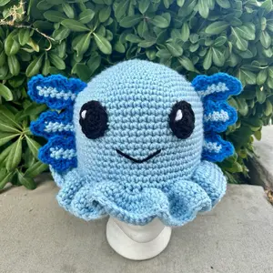 Axolotl crochet bucket hat