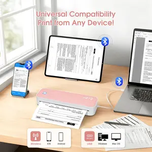 HZTZ A4 Mini Thermal Printer, Wireless Connection for Mobile, Compatible with Android and iOS, High-Quality Design, Ink-Free Printing