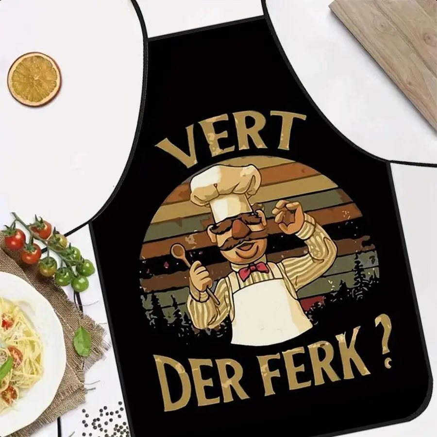 Der Ferk Swedish Chef Retro Apron with Unique Design and Fun Graphics, Ideal for Cooking and Baking Enthusiasts, Funny Apron, Kitchen Apron, Novelty Cooking Aprons
