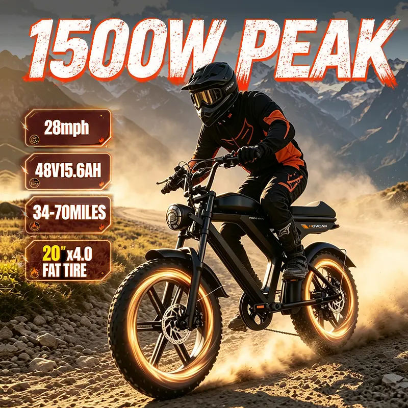 【SummerVibes】 Adult V30/V30 Max Ebikes - 1500W/2000W Peak Power, 28-32MPH Speed, Full Suspension, 48V 15.6/31.2 Ah Removable Dual Battery, 70 Mi Range, 20" Fat Tires, 7-Speed, UL 2849 Certified Off-Road Hydraulic Disc Brakes, Mountain Biking, 20"X4", Trai