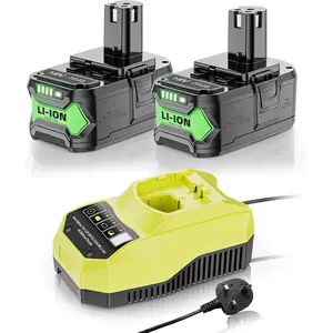 Upgraded 8.0Ah Replace for Ryobi 18V  and Charger Combo Compatible with Ryobi 18v  Charger P117 and  P108 P102 P103 P104 P105 P107 P109 P122 Cordless Power Tools