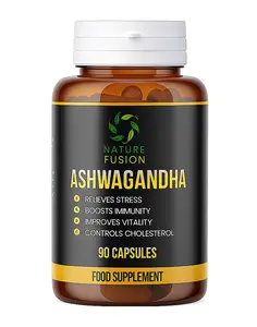 Nature Fusion Ashwagandha Capsules 500mg – 90 Count | Natural Stress Relief, Sleep Support & Immune System Booster