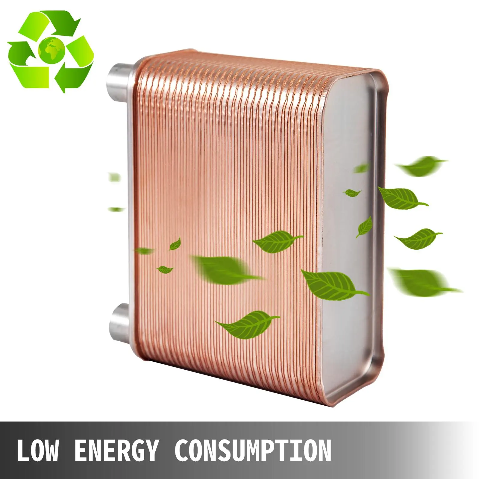 【summerfinds】VEVOR Heat Exchanger 3\"x7.5\" 60 Plates Brazed Plate Heat Exchanger 316L 1/2\" BSP FPT Heat Exchanger EATB12 Beer Wort Chiller for Hydronic Heating