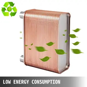 VEVOR Heat Exchanger 3\"x7.5\" 60 Plates Brazed Plate Heat Exchanger 316L 1/2\" BSP FPT Heat Exchanger EATB12 Beer Wort Chiller for Hydronic Heating