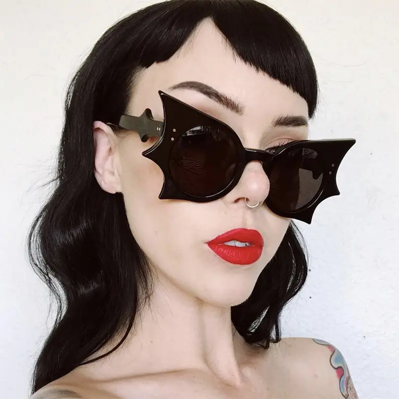 Bat Hip-Hop Funny glasses New Butterfly Concave Shape Internet Celebrity Nightclub Disco Halloween Style Fashion Accessory
