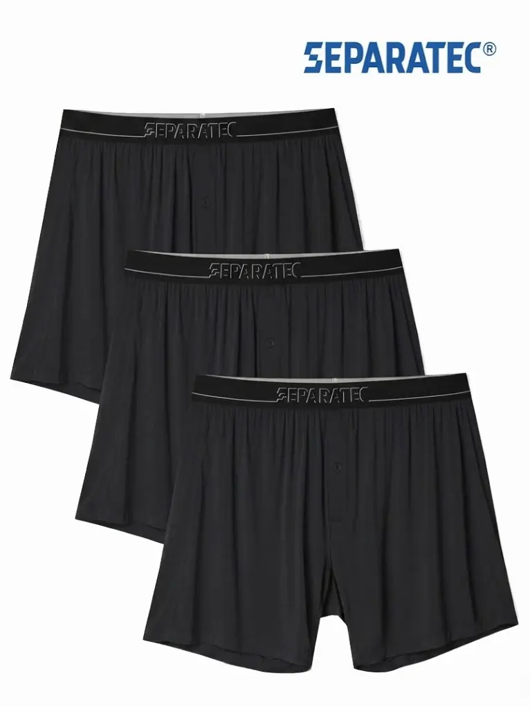 Separatec Boxers for Men, Bamboo Rayon Mens Boxers Cooling Breathable Loose Men's Underwear, Boxer Shorts 3 Pack