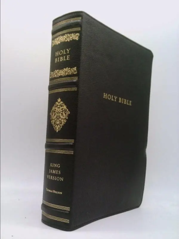 USED Book - Kjv, Sovereign Collection Bible, Personal Size, Genuine Leather, Black, Red Letter Edition, Comfort Print: Holy Bible, King James Version by Thomas Nelson (Leather Bound) - english