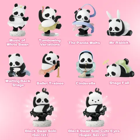 52TOYS Panda Roll Ballet Performance Series Collectible Toy Kawaii Creative Gift Room Decor Desktop Decoration Gift for Birthday Part Figurine Statue
