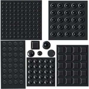 202 count Combo Pack Clear Adhesive Bumper Pads, Round Spherical Square, Black, Self Adhesive Sound Dampening Transparent Rubber  Pads for Cabinet Doors Drawers Glass Tops Picture Frames Boards