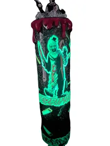 Glow in the Dark Halloween Terrifier Tumbler with Lid Topper 20 or 30 Ounce Reusable Washable Portable Water Bottle for Spooky Nights Drinkware Beverage