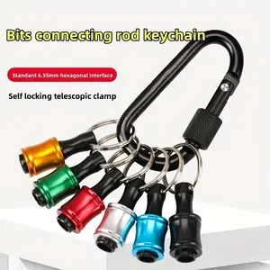 7-Piece Colorful Keychain Conversion Tool Set, Quick-Change Hex Handle Bit Holder, 1/4 Inch Portable Drill Hole Key Chain Adapter, Portable Design, Hex Tools Hex Bits Converter