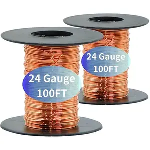 200 Feet 24 Gauge 99.9% Pure Soft Copper Wire for Electroculture Gardening, 2 Rolls Bare Soft Copper Wire – Ideal for Plant Growth, Science Projects, DIY Crafts, and Jewelry Making