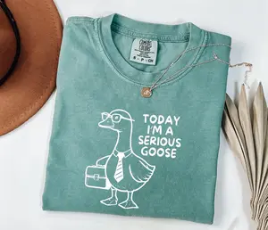 Comfort Colors Serious Goose Shirt, Funny Business Goose Tee, Quirky Animal T-shirt, Office Humor Meme Shirt, graphic tees,funny graphic tees