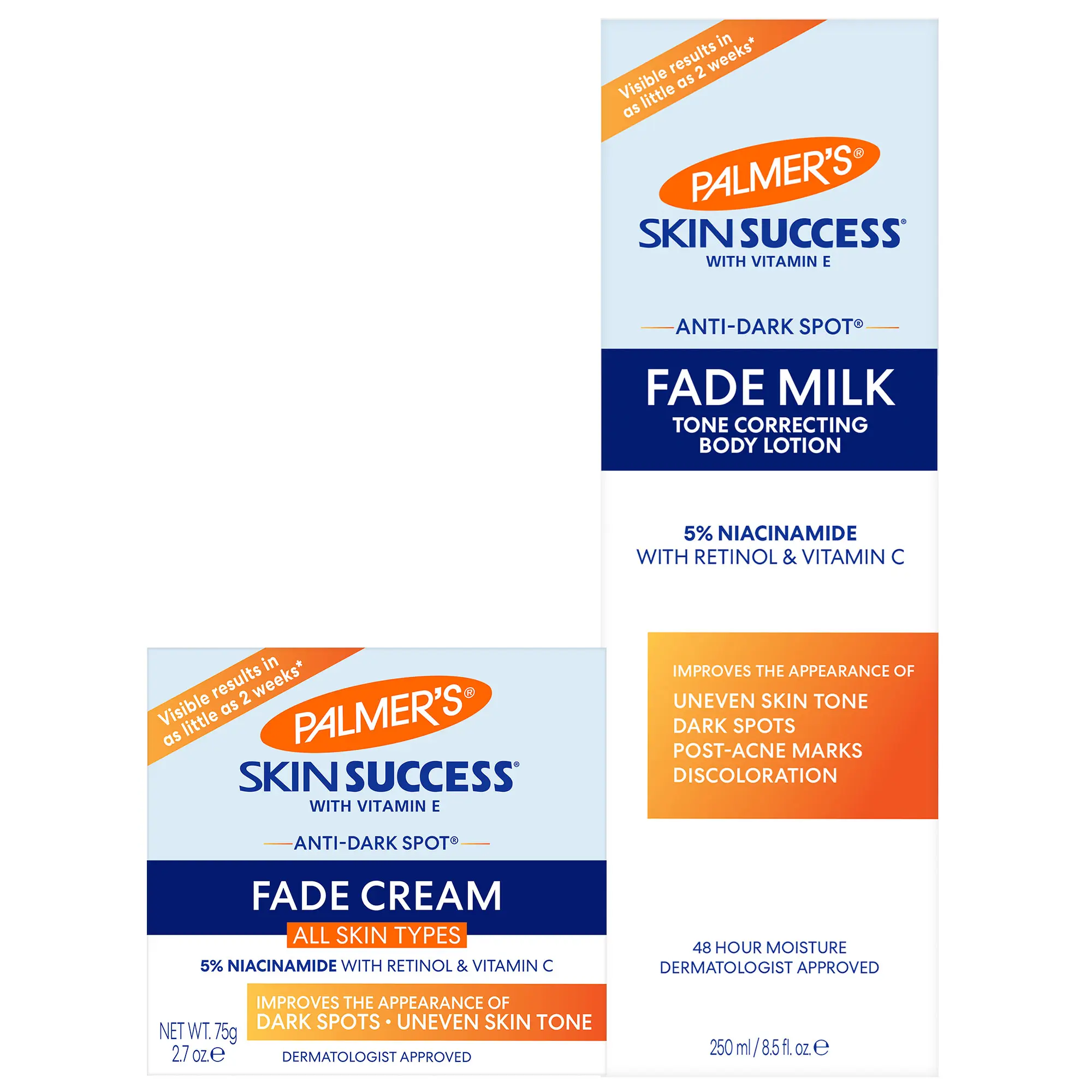 Palmer's Skin Success Anti-Dark Spot Tone Correcting and Brightening Face Cream and Body Lotion Radiant Discoloration Correction Bundle