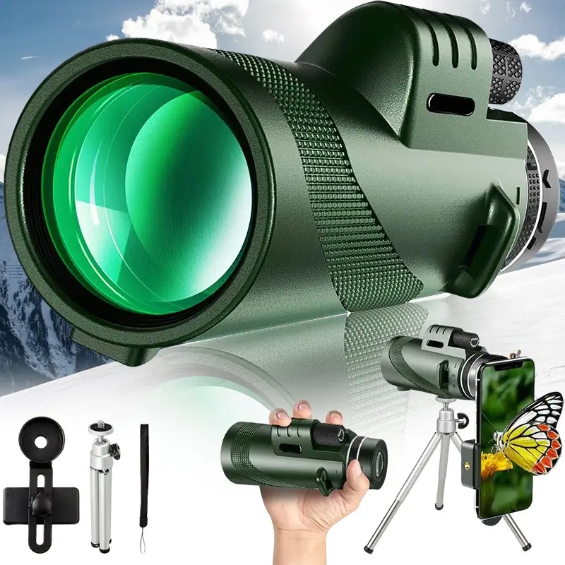 Portable Zoom HD Powerful Telescope 80x100, Foldable Mini High Definition Telescopic Scope, Ideal for Sports, Outdoor Camping Equipment, Camping Supplies, Travel