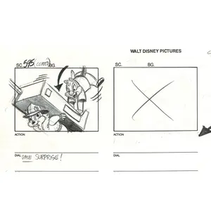 Chip n Dale Rescue Rangers Original Production Animation Storyboard Walt Disney FIRST EPISODE 1988 A181