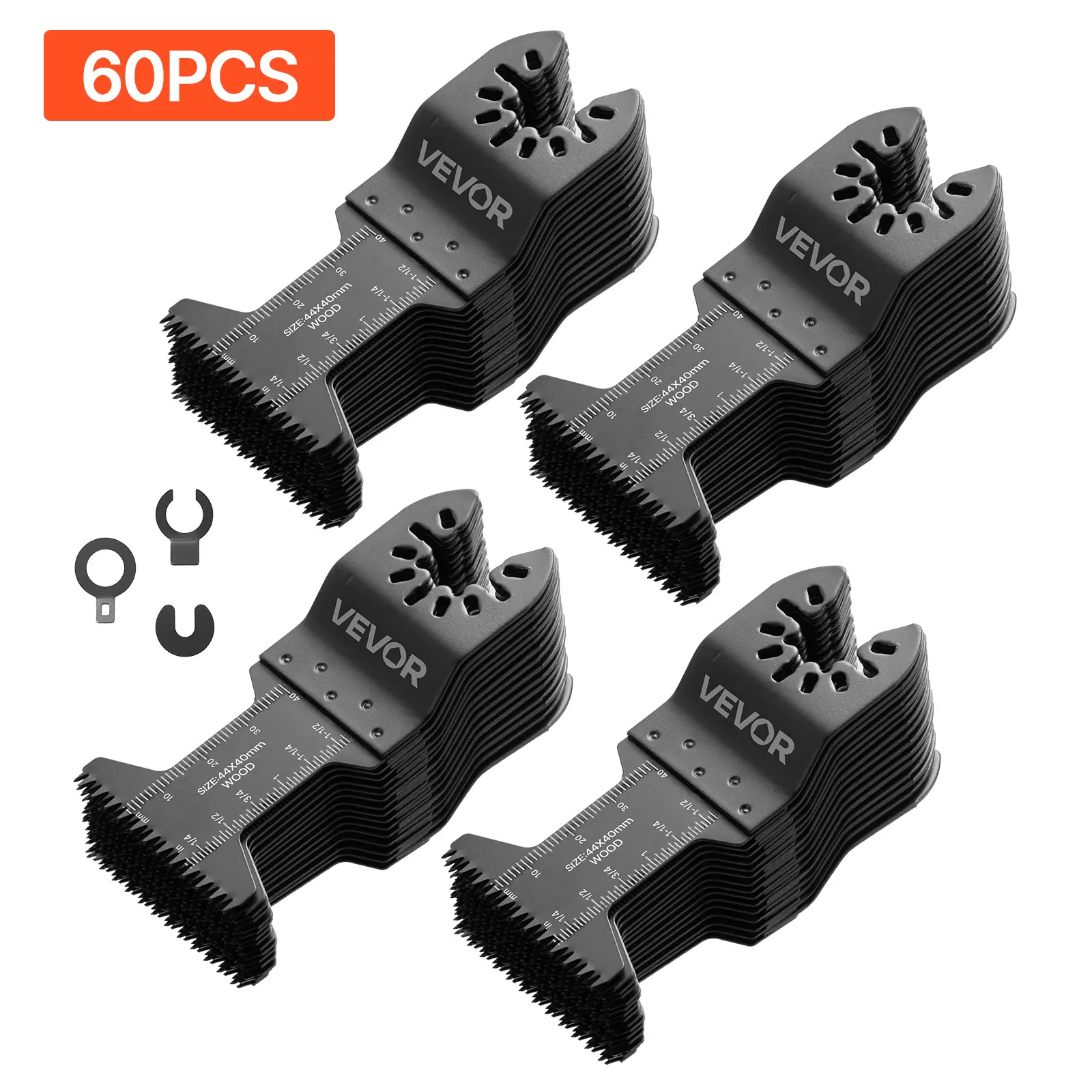 【summerfinds】VEVOR 60PCS Oscillating Saw Blades Japanese Teeth, Universal Quick Release Oscillating Multi Tool Blades, Multitool Tool Blades for Wood Plastic PVC, Compatible with Dewalt Milwaukee Bosch Craftsman