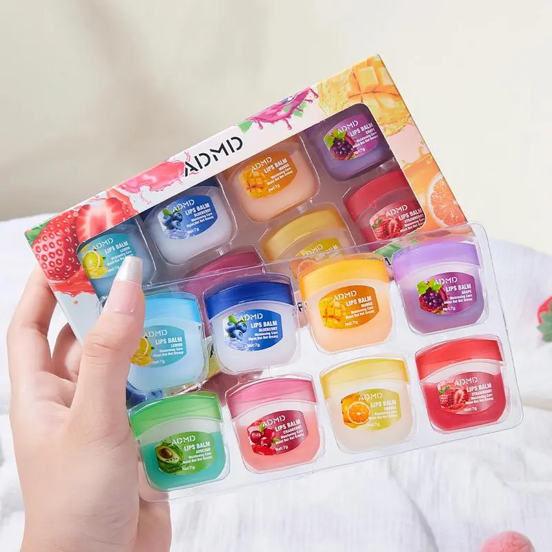 8-Pack Lip Balm Set, Fruit & Flower Scents, Moisturizing Long-Lasting, Suitable for All Skin Types, Perfect Gift Choice