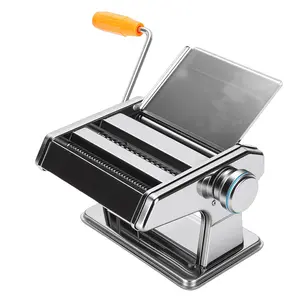 Stainless Steel Pasta Maker Adjustable Multifunctional Manual Noodle Maker Machine with Hand Crank and Cutter for Spaghetti Fettuccini Dumpling Skin Compact Design Durable Construction Simple Operation Versatile Functionality Enhanced Taste