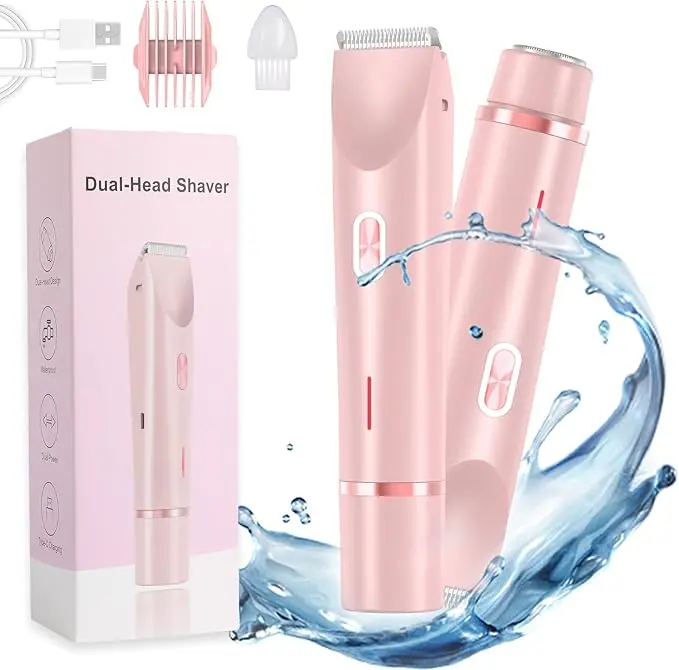 Bikini Trimmer for Women with Ceramic Blades, Waterproof & USB Rechargeable Cordless Electric Shaver for Full Body Hair Removal, Cordless Body Shaver, Shaver For Women